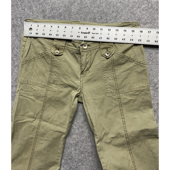 Unionbay Pants Womens 11 Green Capri Cropped Roll Cuff Stretch Twill Pockets - Picture 2 of 14